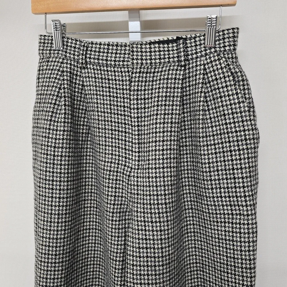 Classiques Entier Vintage Wool Houndstooth Trousers Pants Black White Size‎ 8